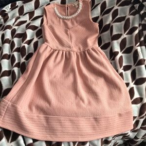 Mauve Fancy Dress with Jewel Neckline - Size 10